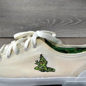 Dr Seuss The Grinch Shoes Womens 8.5 Cream Platform Sneakers Retro Christmas Y2K